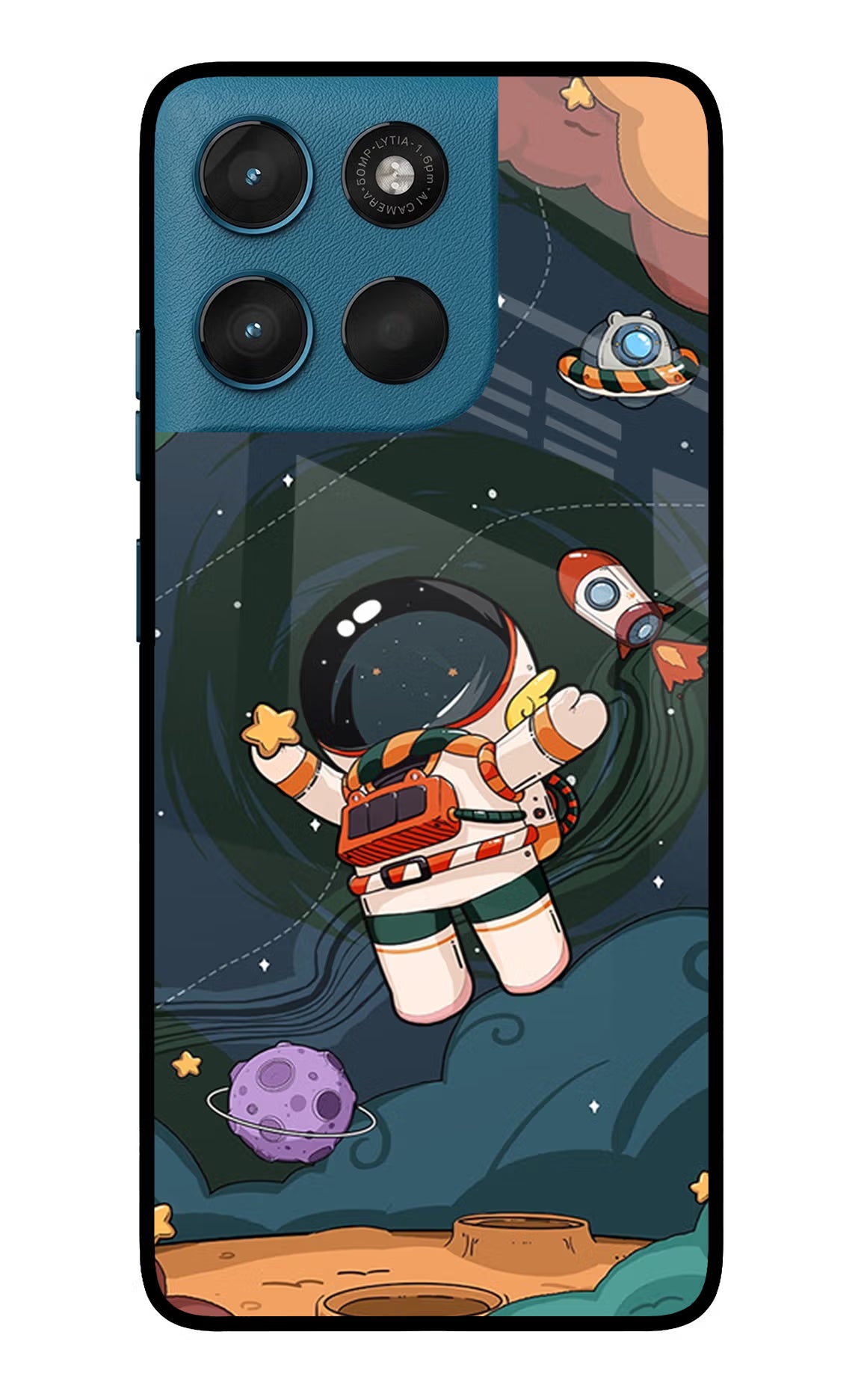 Cartoon Astronaut Moto G57 Power 5G Glass Case
