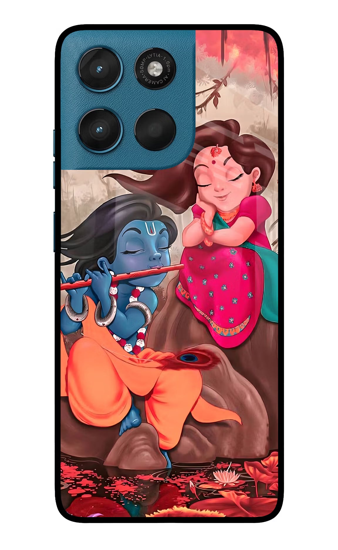 Radhe Krishna Moto G57 Power 5G Glass Case Back Cover by Casekaro