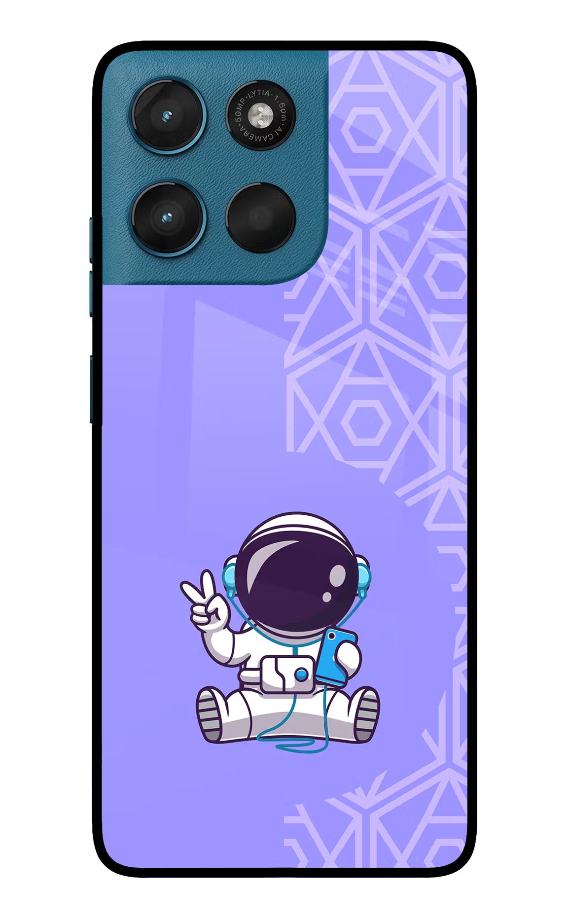 Cute Astronaut Chilling Moto G57 Power 5G Glass Case