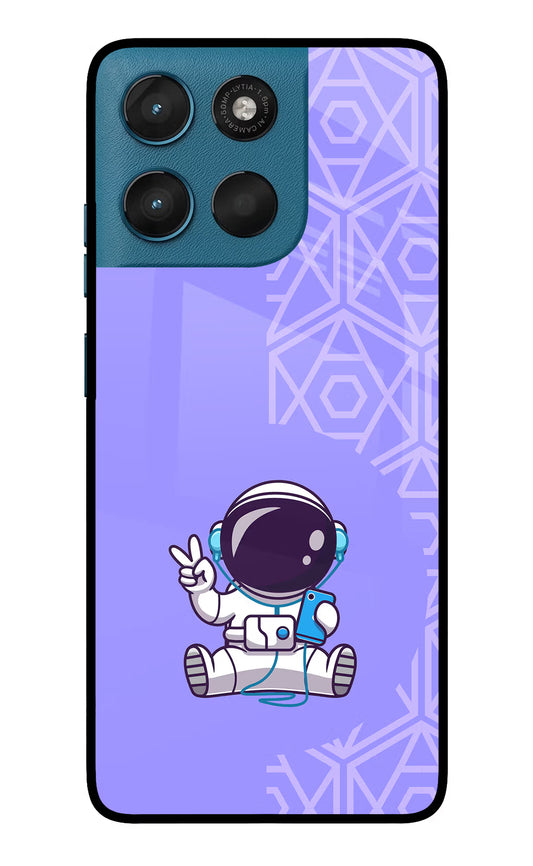 Cute Astronaut Chilling Moto G57 Power 5G Glass Case