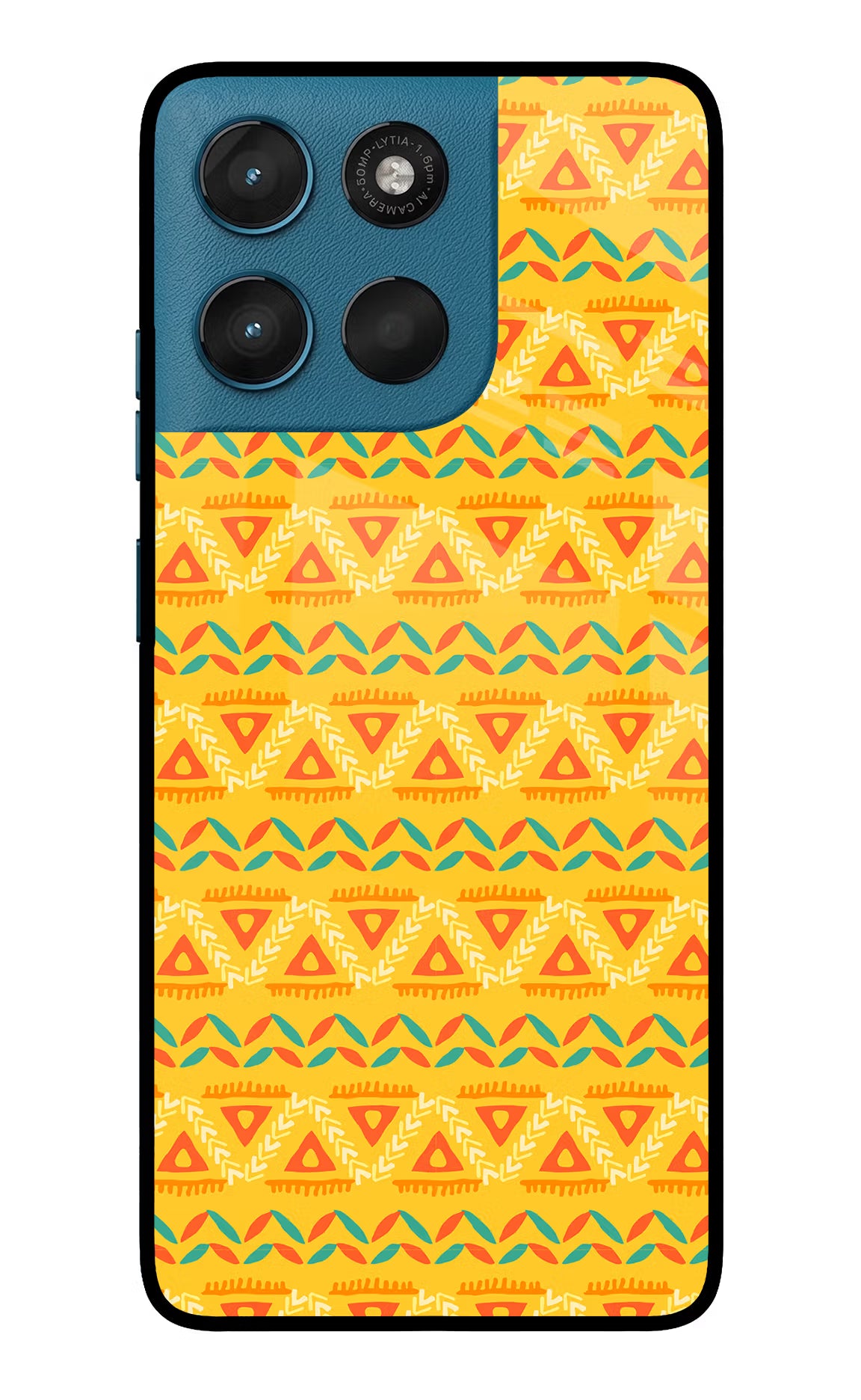 Tribal Pattern Moto G57 Power 5G Glass Case Back Cover by Casekaro