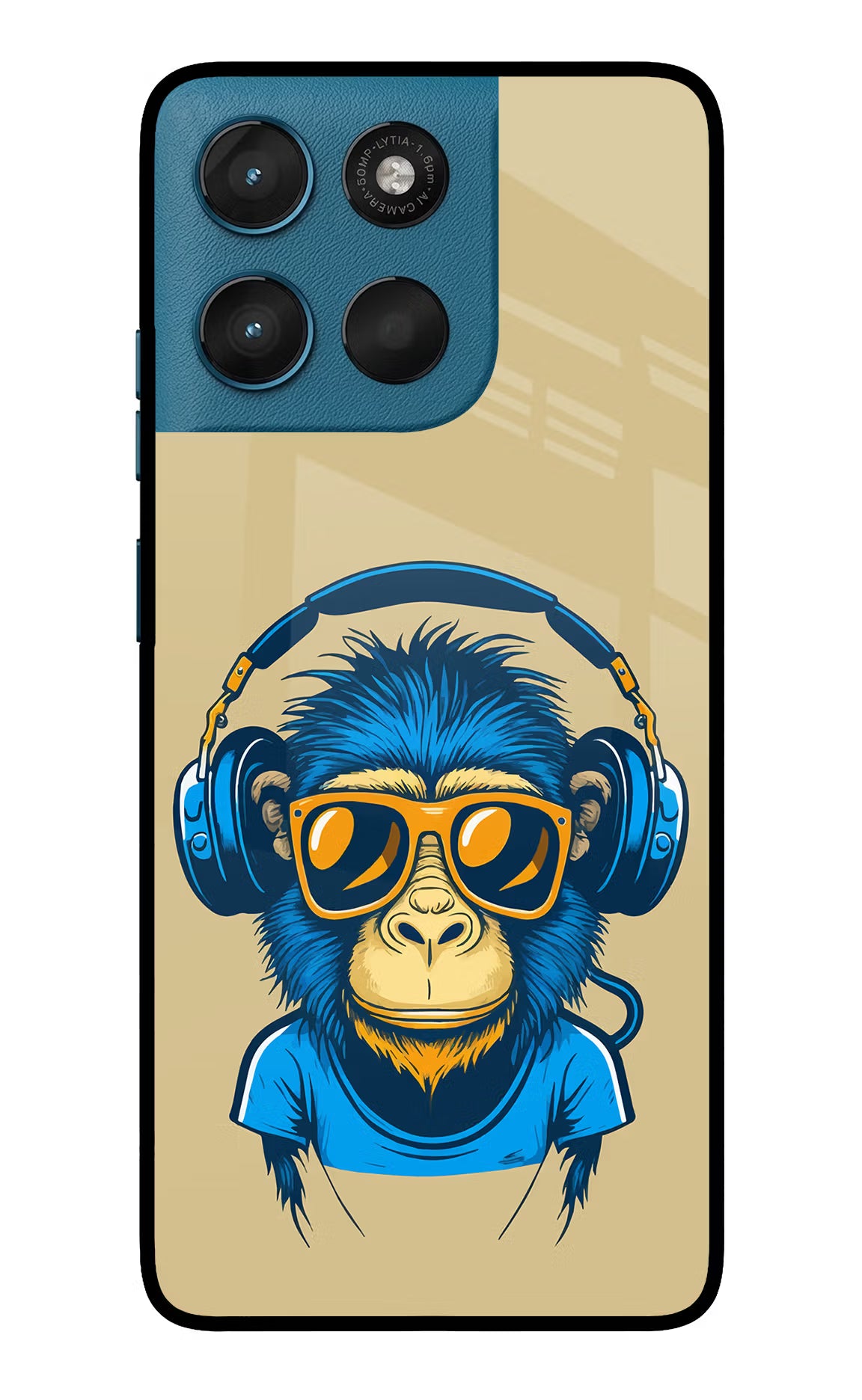 Monkey Headphone Moto G57 Power 5G Glass Case Back Cover by Casekaro