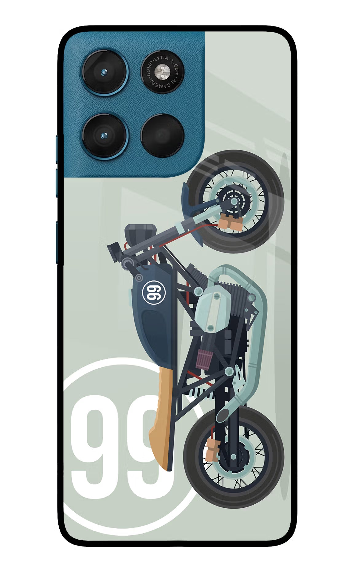 Classic Cafe Racer 99 Moto G57 Power 5G Glass Case Back Cover by Casekaro