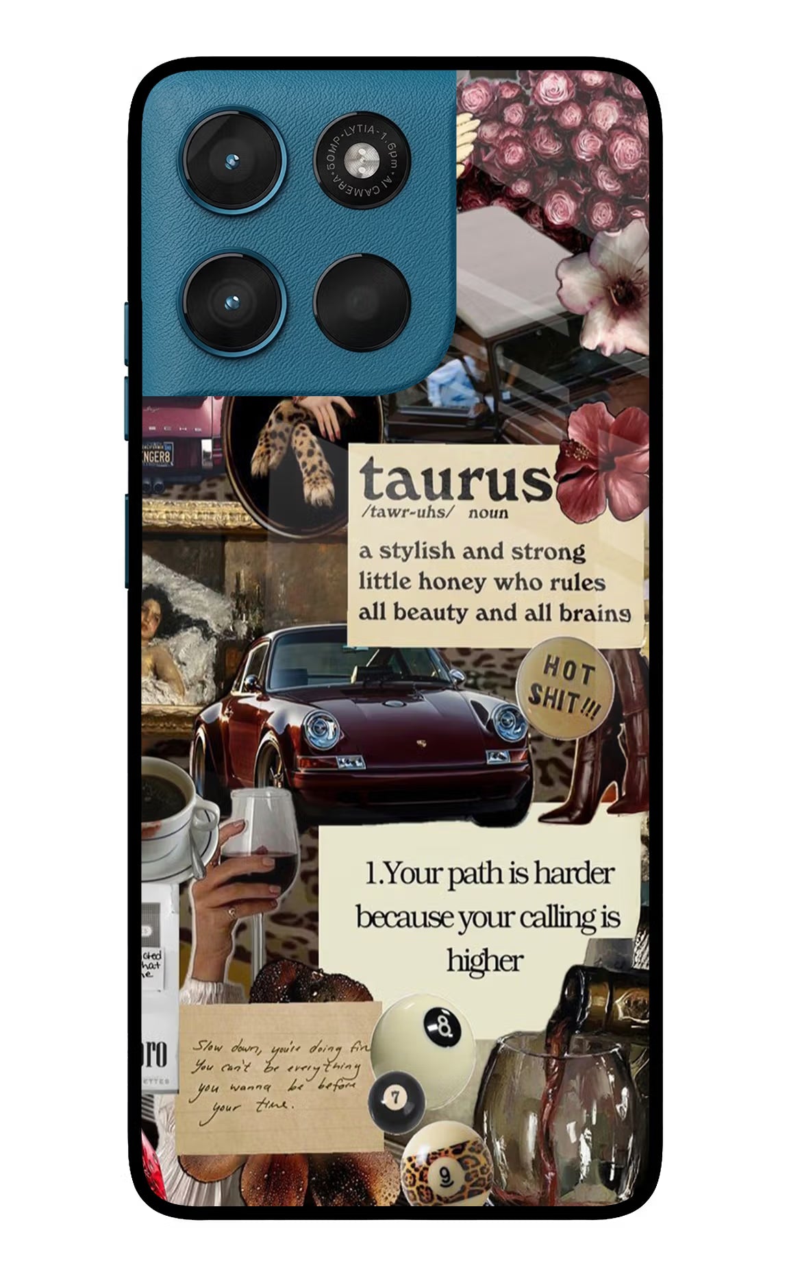 Taurus Zodiac Moto G57 Power 5G Glass Case Back Cover by Casekaro