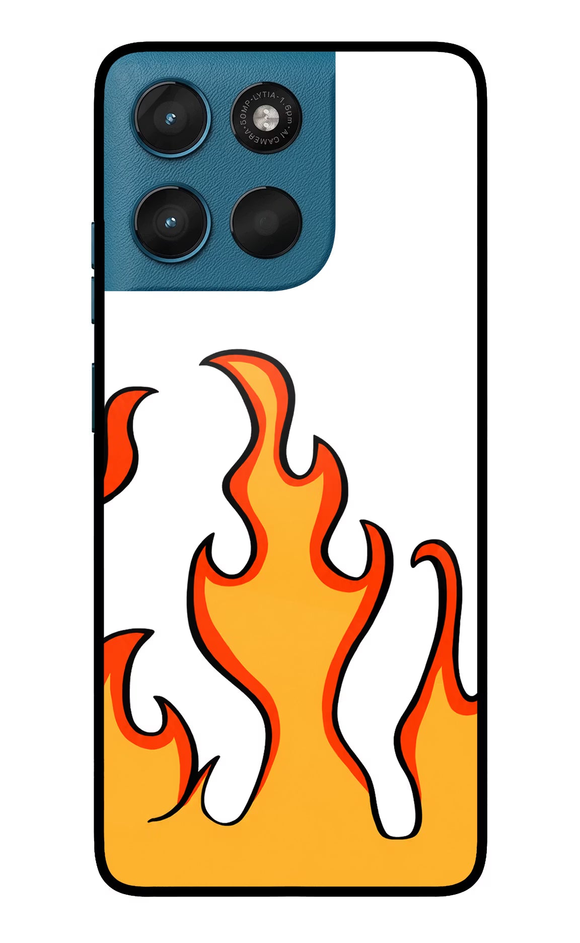 Fired Up – White Moto G57 Power 5G Glass Case Back Cover by Casekaro