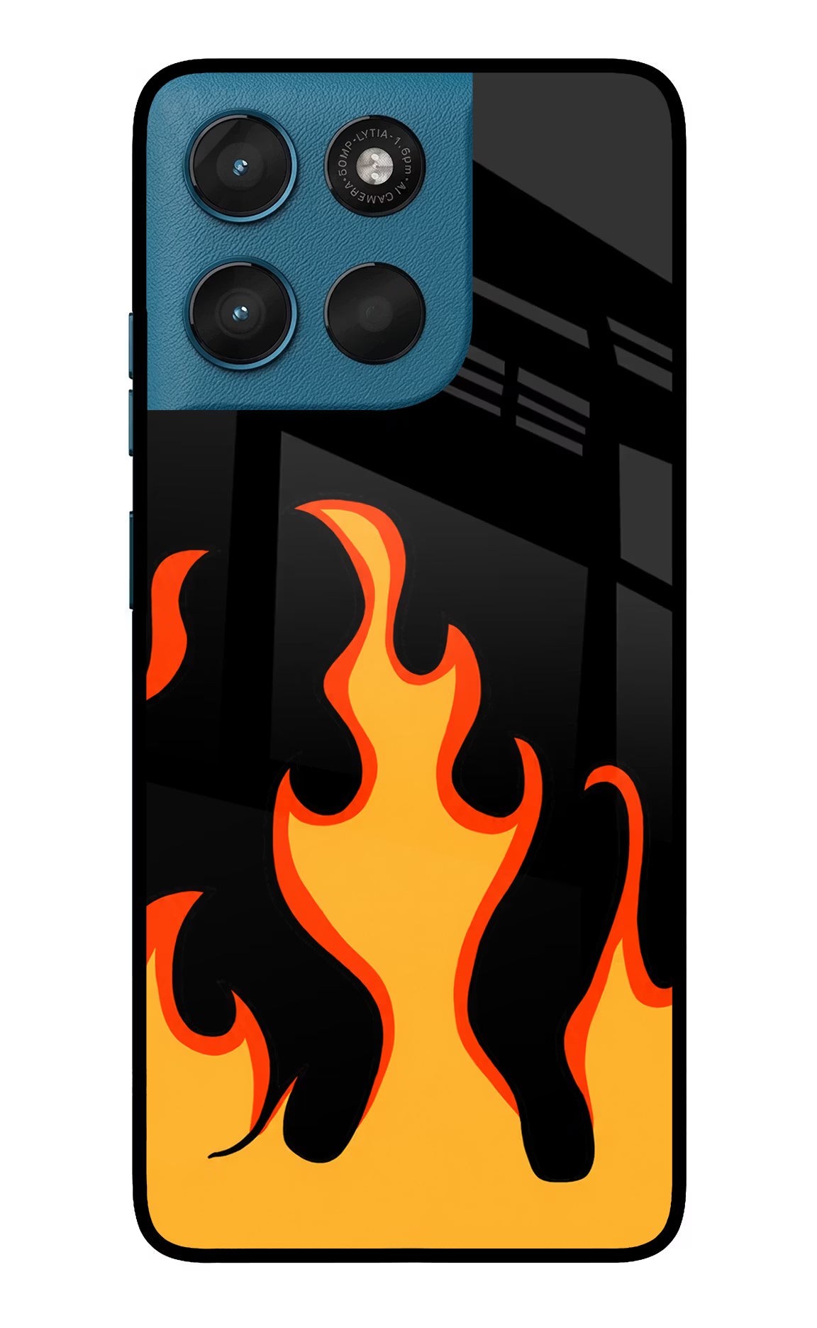 Fired Up – Black Moto G57 Power 5G Glass Case