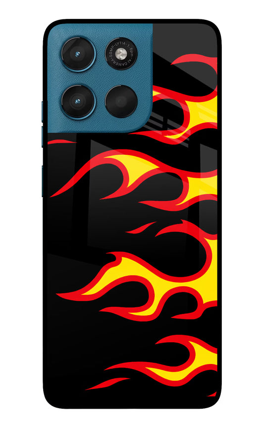 Side Sweep Flames Moto G57 Power 5G Glass Case