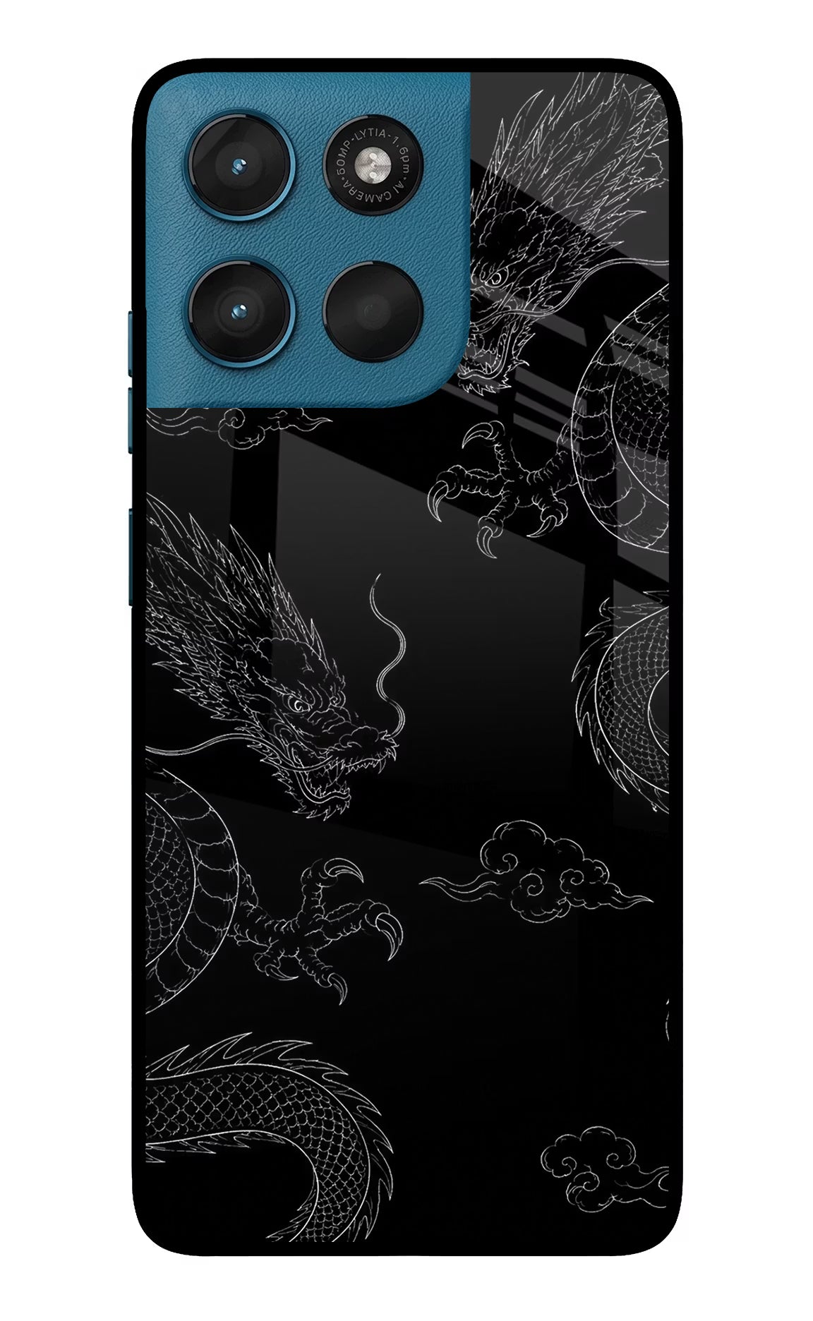 Twin Dragons Moto G57 Power 5G Glass Case Back Cover by Casekaro
