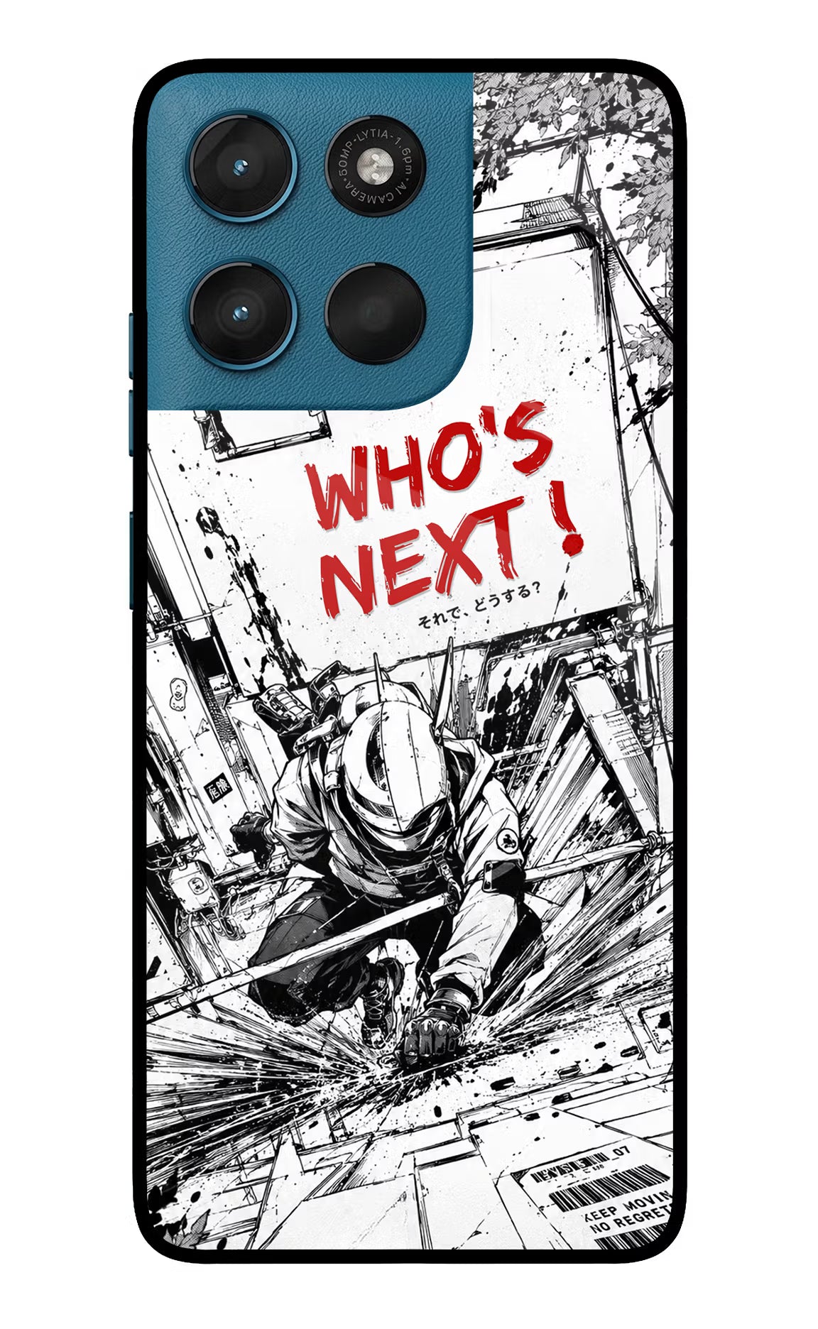Who's Next Moto G57 Power 5G Glass Case Back Cover by Casekaro