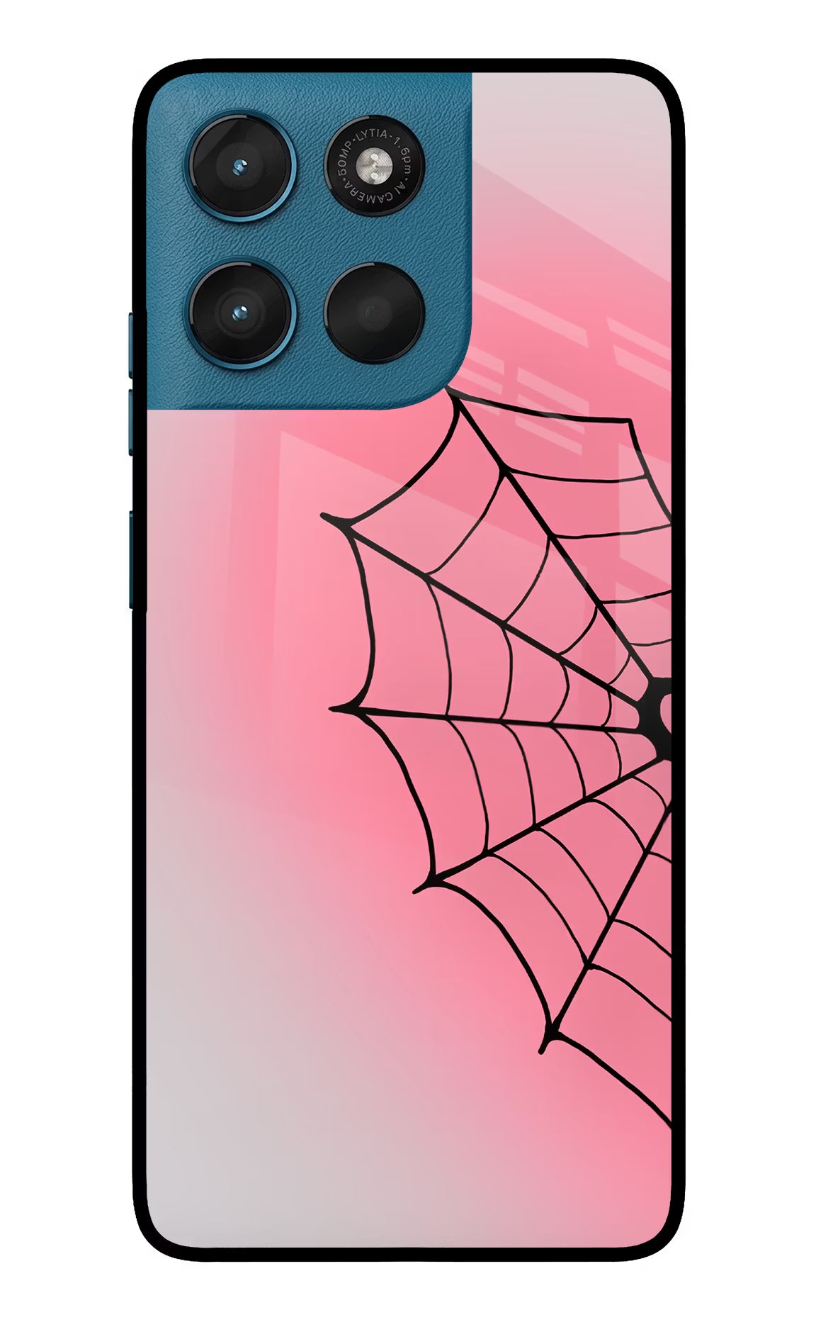 Pink Web Moto G57 Power 5G Glass Case