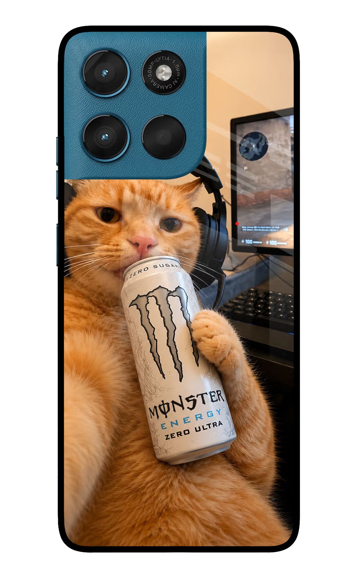 Gamer Cat Energy Moto G57 Power 5G Glass Case
