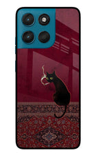 Midnight Cat Moto G57 Power 5G Glass Case