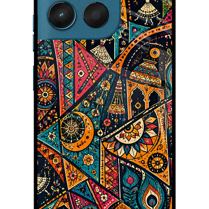 Folk Print Moto G57 Power 5G Glass Case