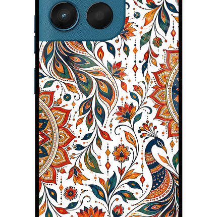 White Mayura Moto G57 Power 5G Glass Case