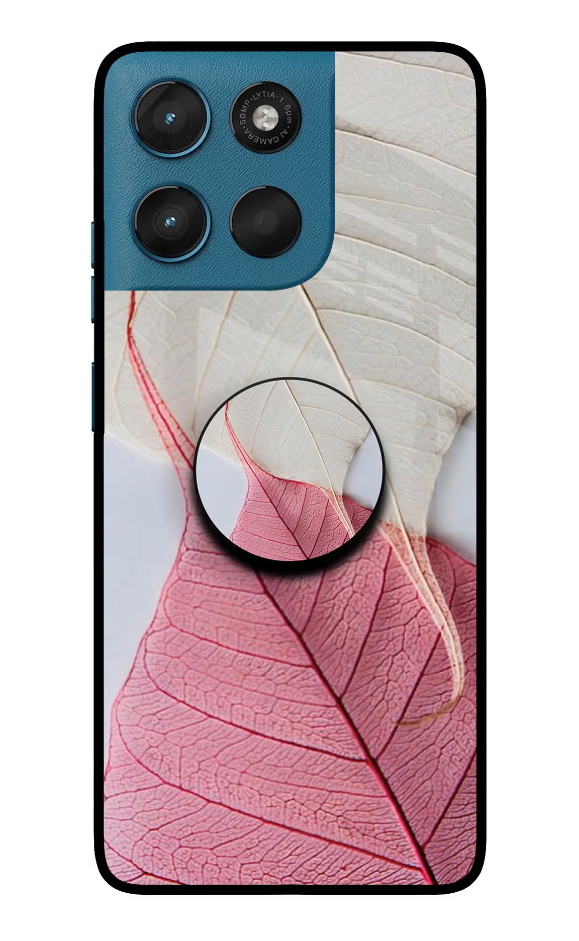 White Pink Leaf Moto G57 Power 5G Pop Case by Casekaro
