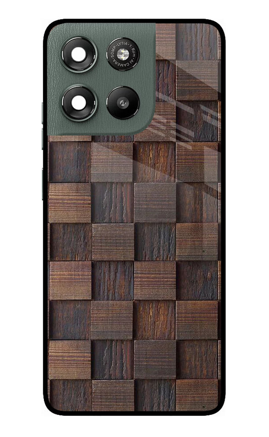 Wooden Cube Design Moto G67 Power 5G Glass Case