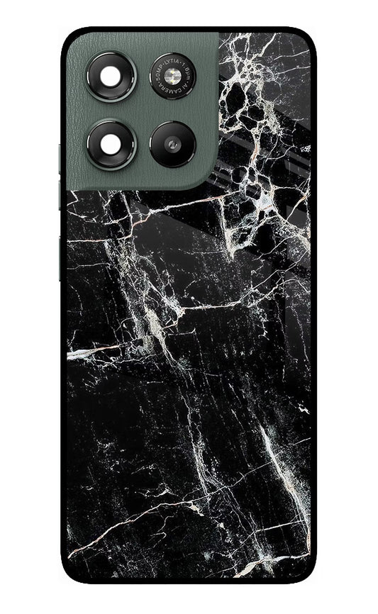 Black Marble Texture Moto G67 Power 5G Glass Case