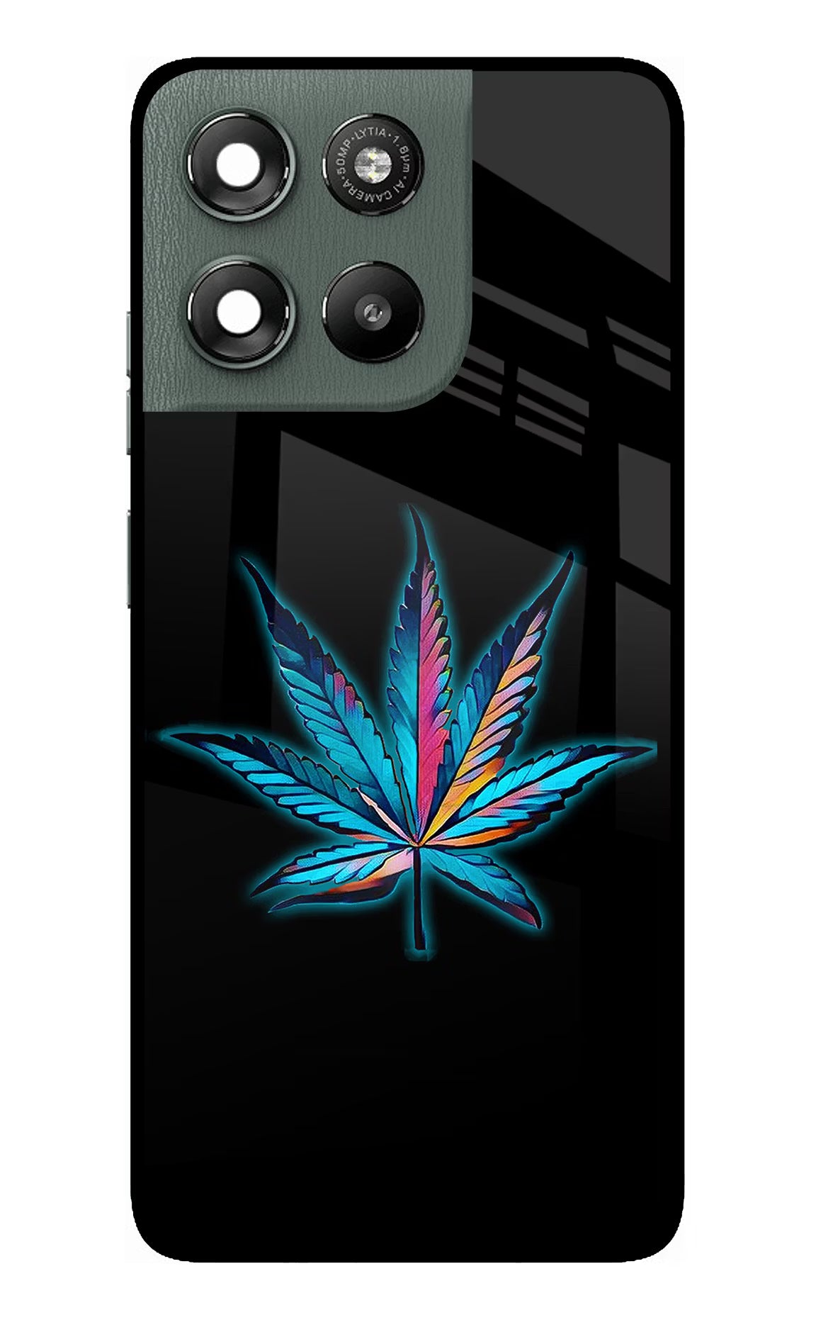 Weed Moto G67 Power 5G Glass Case Back Cover by Casekaro