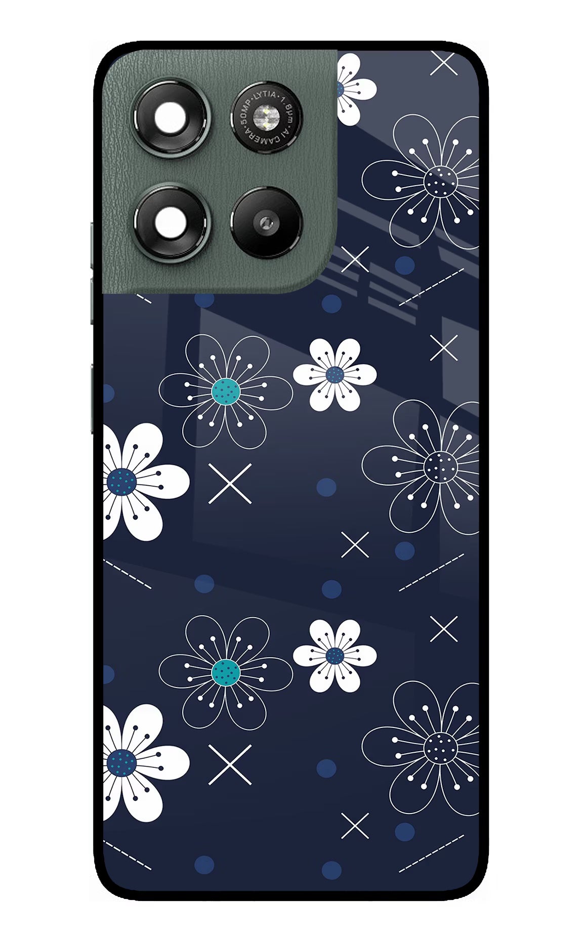 Flowers Moto G67 Power 5G Glass Case Back Cover by Casekaro