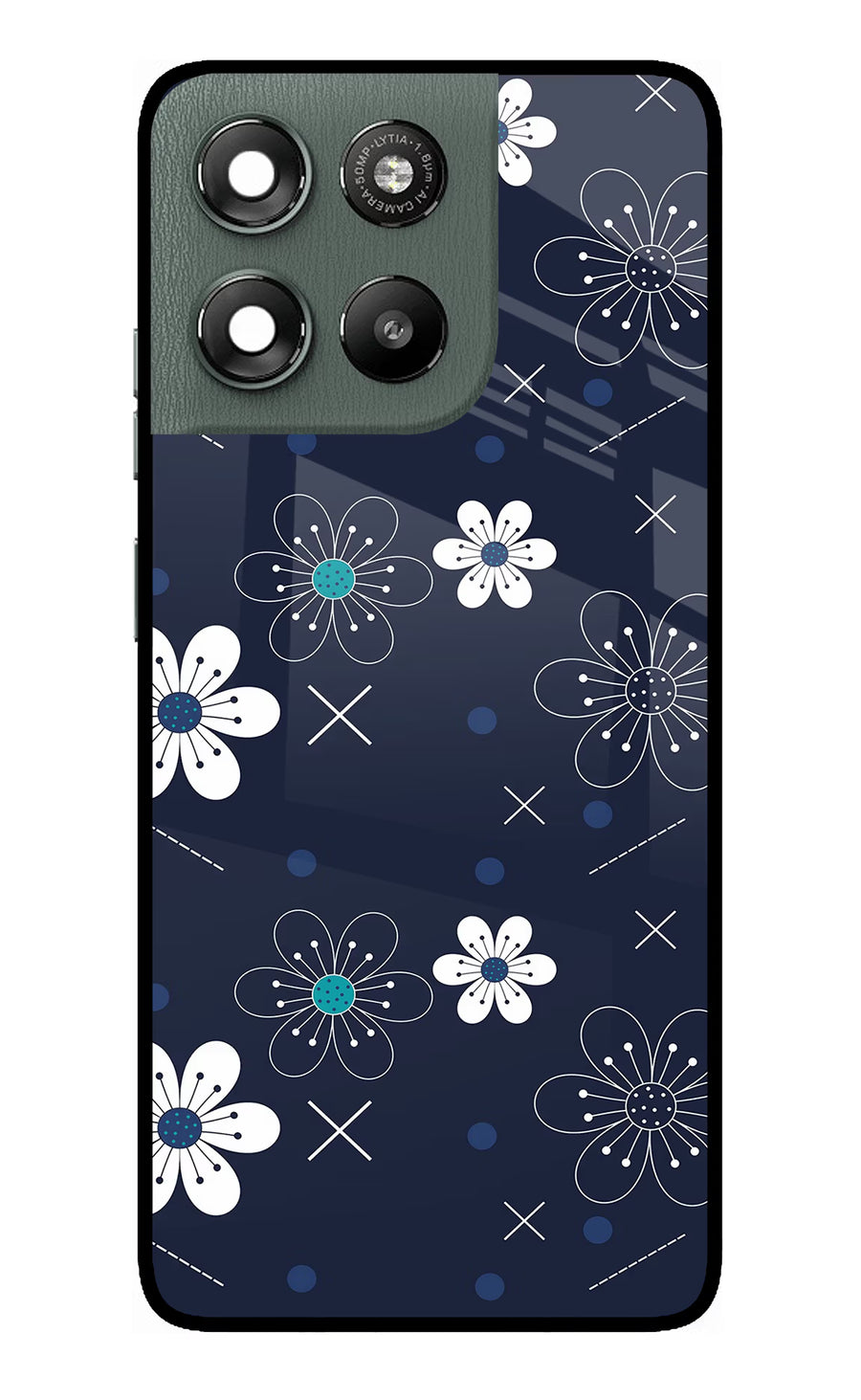 Flowers Moto G67 Power 5G Back Cover, Metal case
