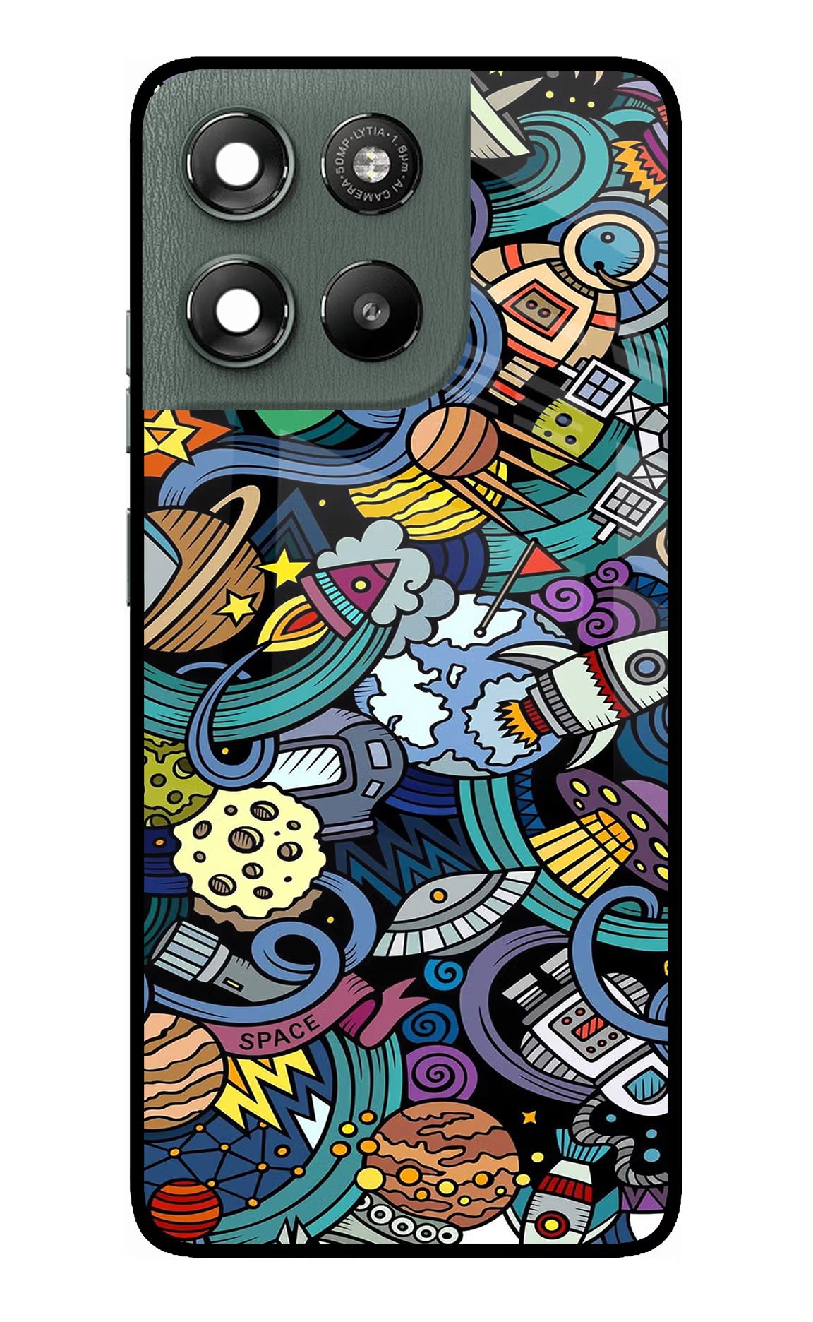 Space Abstract Moto G67 Power 5G Glass Case Back Cover by Casekaro