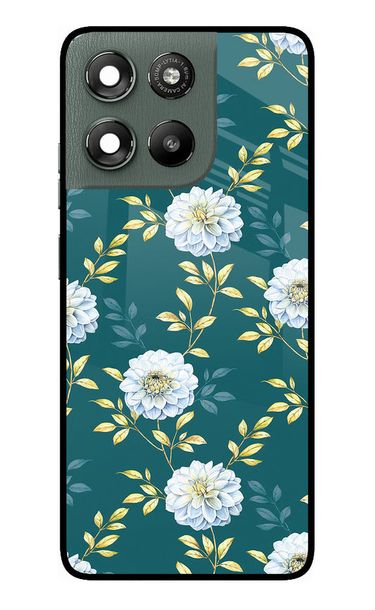 Flowers Moto G67 Power 5G Glass Case