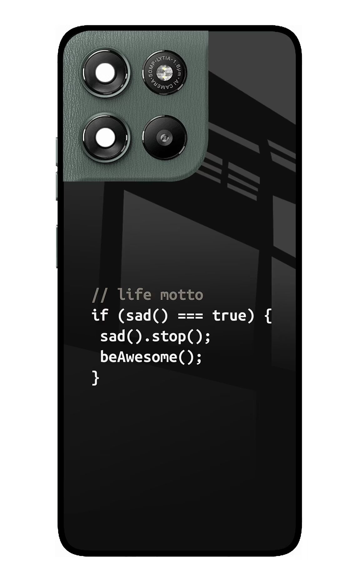 Life Motto Code Moto G67 Power 5G Glass Case Back Cover by Casekaro