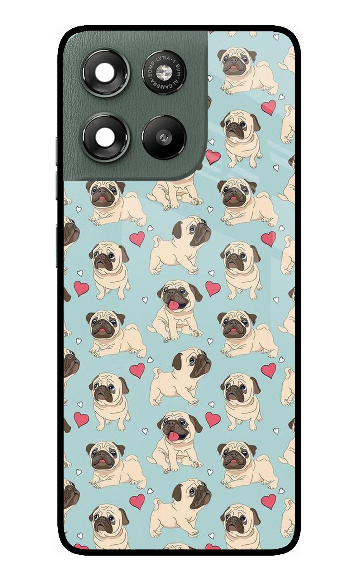 Pug Dog Moto G67 Power 5G Glass Case Back Cover by Casekaro