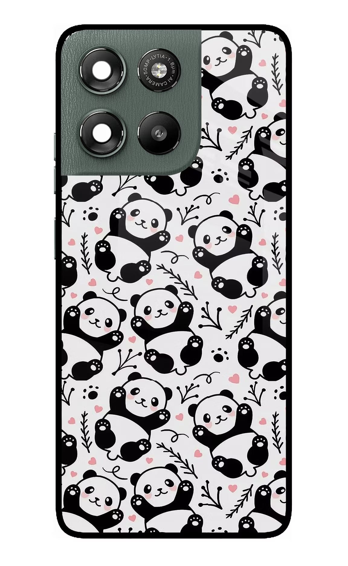 Cute Panda Moto G67 Power 5G Glass Case