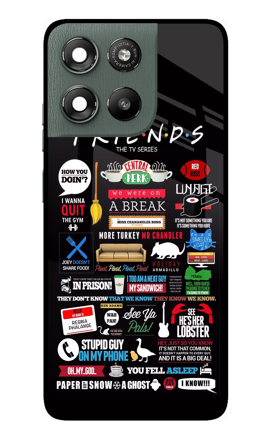 FRIENDS Moto G67 Power 5G Glass Case Back Cover by Casekaro