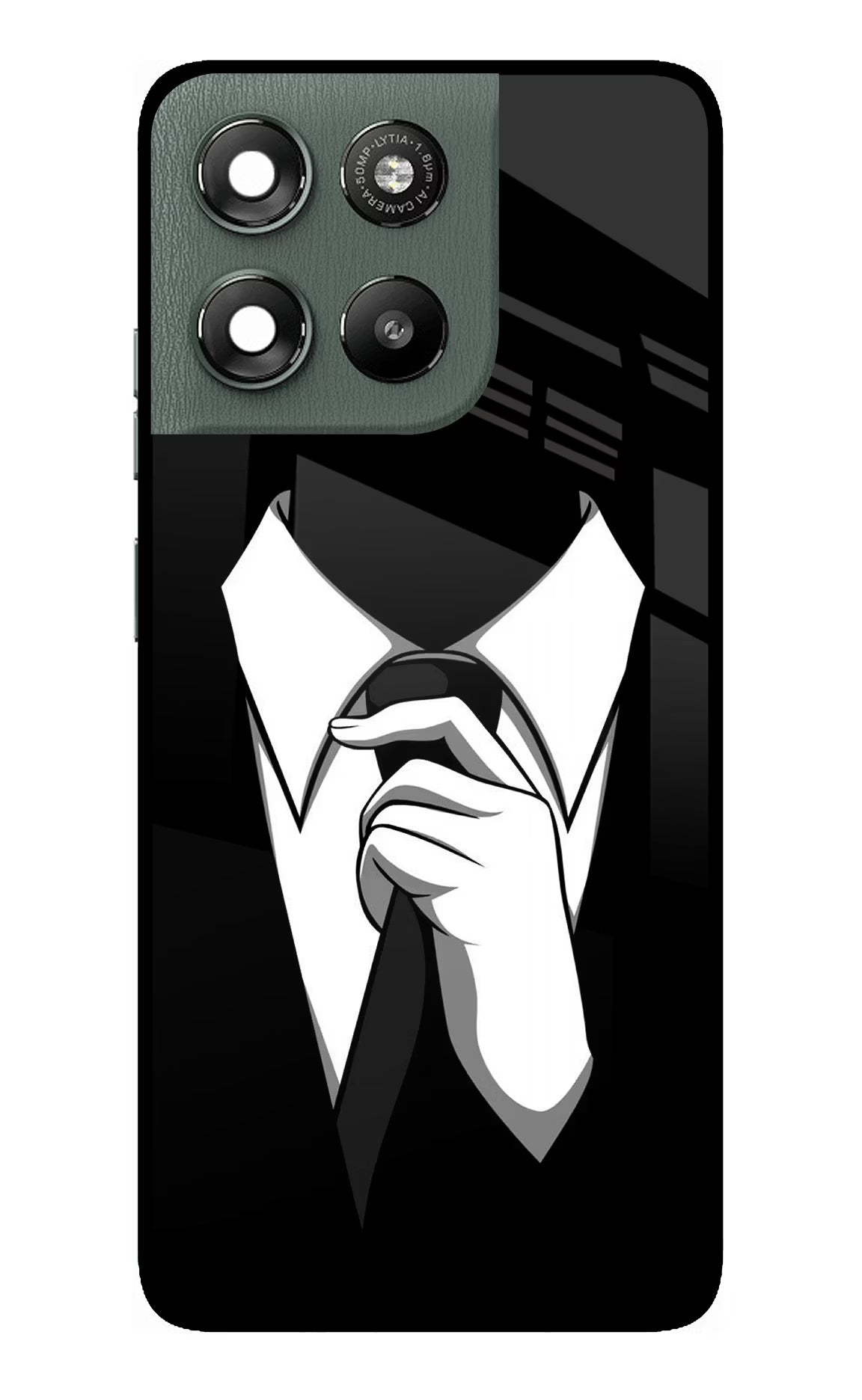 Black Tie Moto G67 Power 5G Glass Case