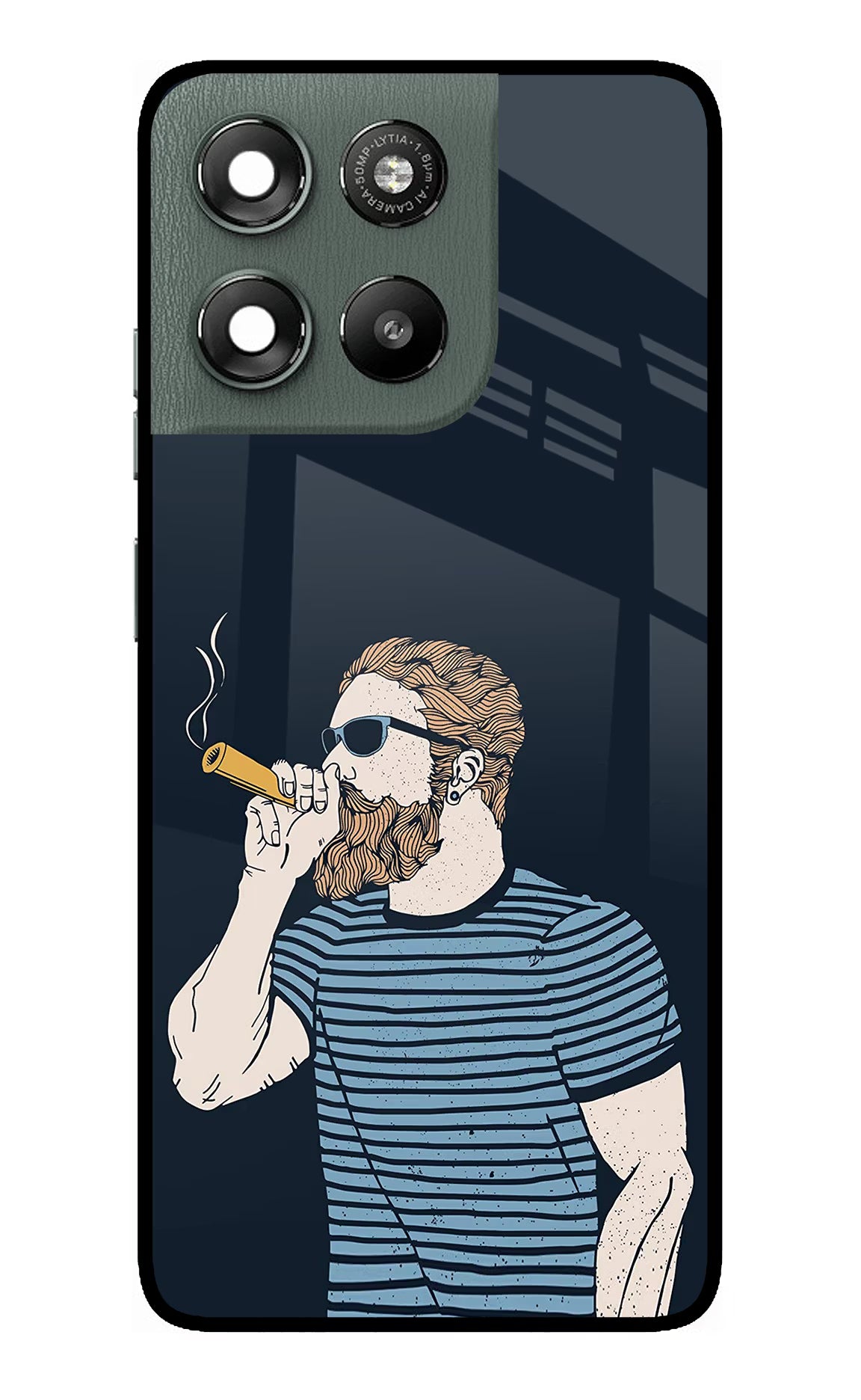 Smoking Moto G67 Power 5G Glass Case Back Cover by Casekaro
