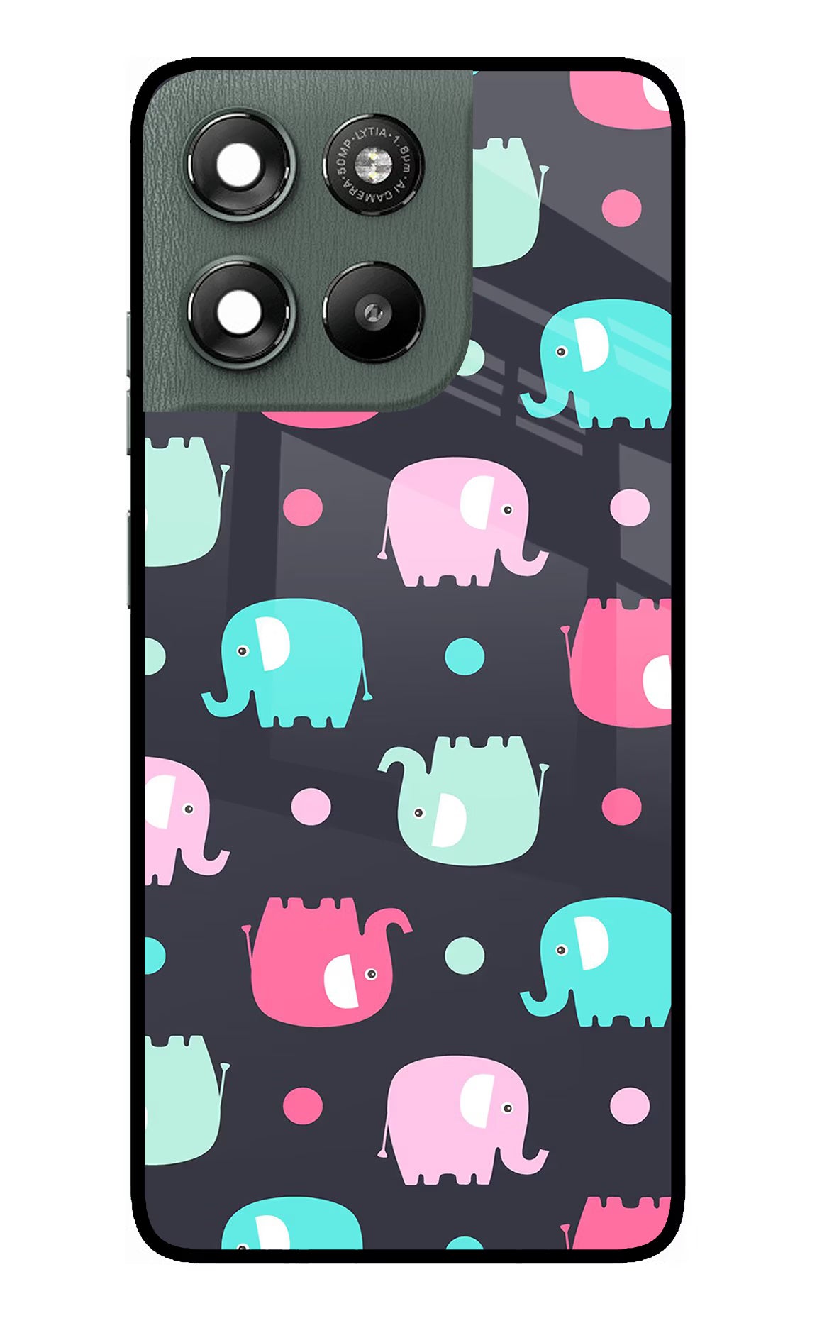 Elephants Moto G67 Power 5G Glass Case Back Cover by Casekaro