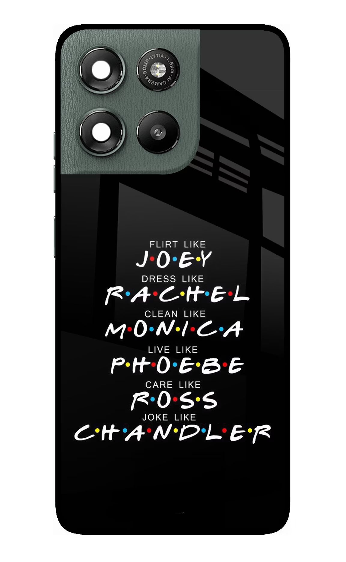 FRIENDS Character Moto G67 Power 5G Glass Case Back Cover by Casekaro