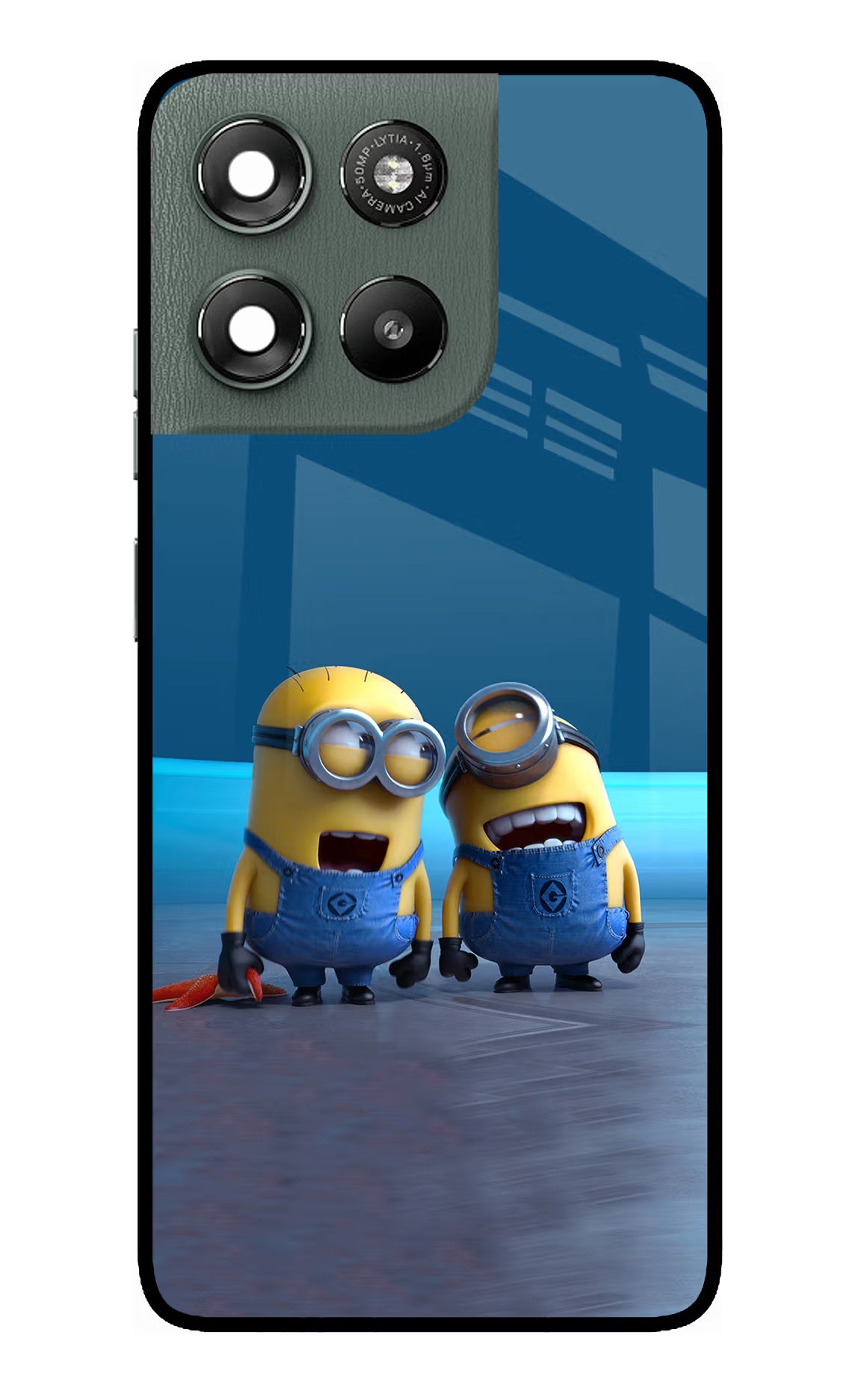 Minion Laughing Moto G67 Power 5G Glass Case Back Cover by Casekaro