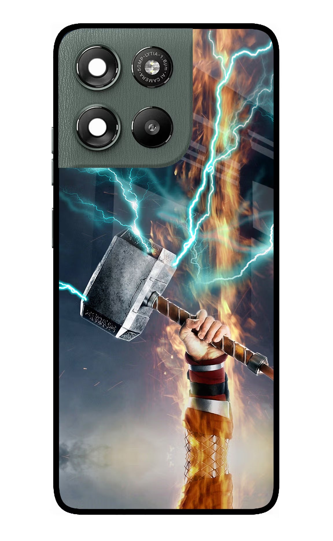 Thor Hammer Mjolnir Moto G67 Power 5G Glass Case Back Cover by Casekaro