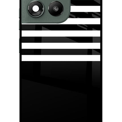 Black and White Print Moto G67 Power 5G Glass Case