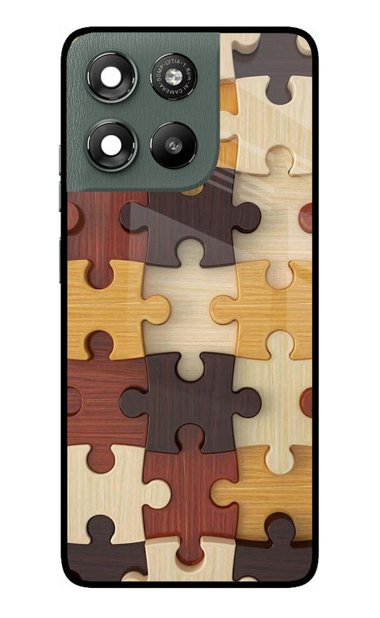 Wooden Puzzle Moto G67 Power 5G Glass Case
