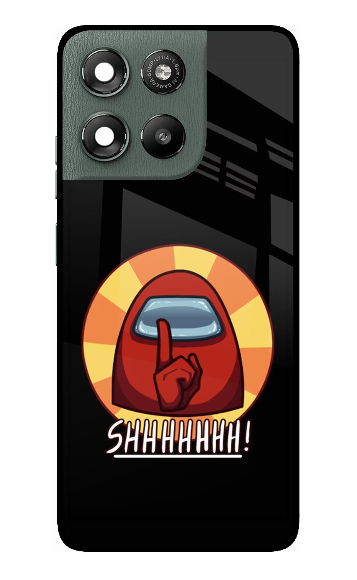 Among Us Shhh! Moto G67 Power 5G Glass Case Back Cover by Casekaro