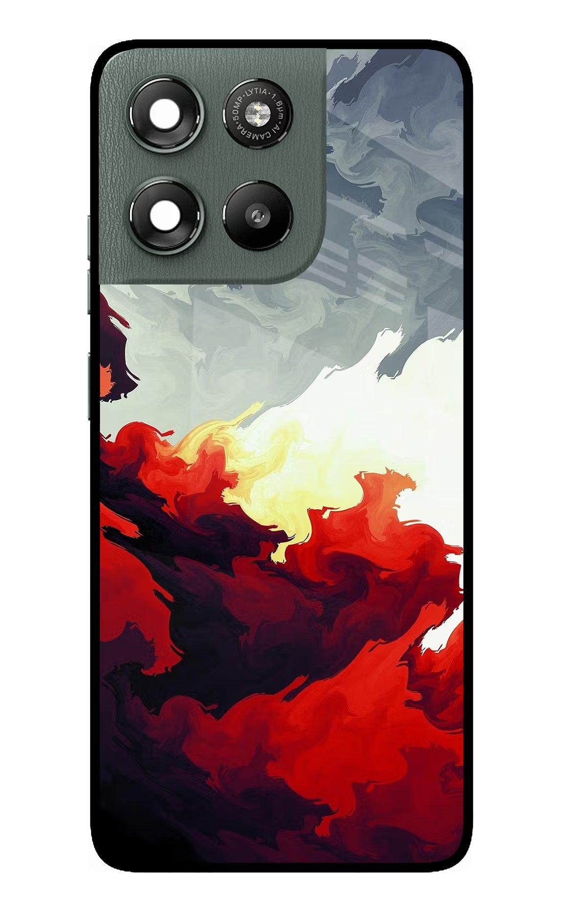 Fire Cloud Moto G67 Power 5G Glass Case Back Cover by Casekaro
