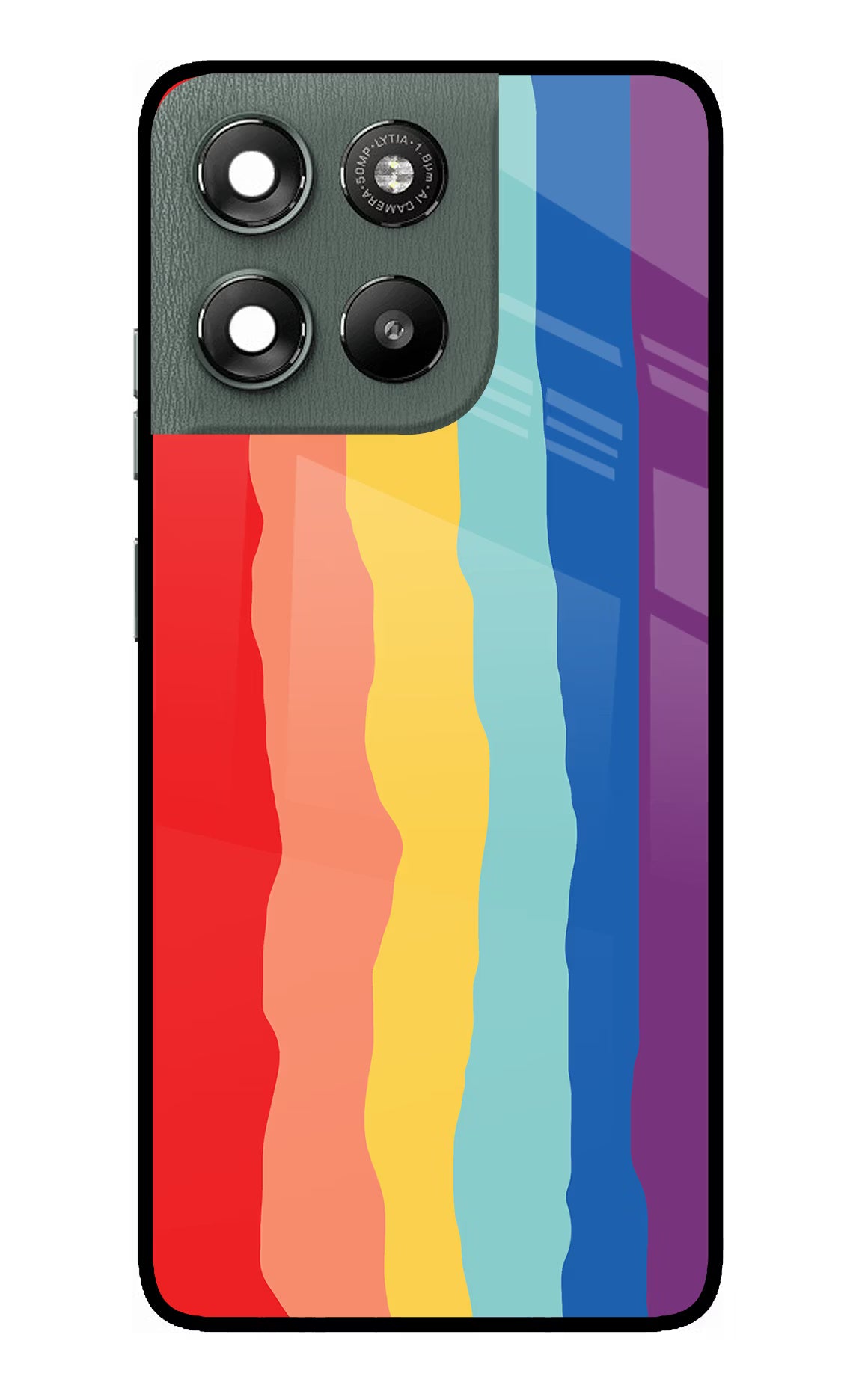 Rainbow Moto G67 Power 5G Glass Case Back Cover by Casekaro