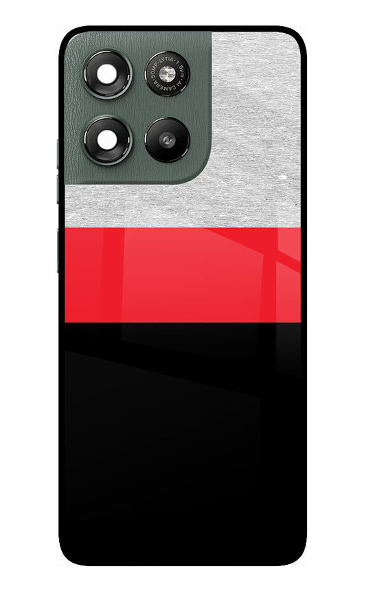 Tri Color Pattern Moto G67 Power 5G Glass Case