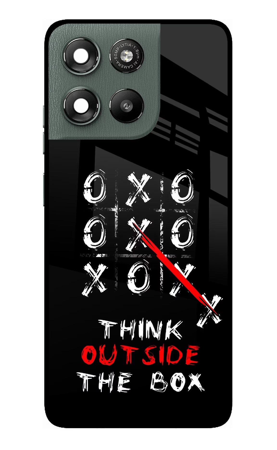 Think out of the BOX Moto G67 Power 5G Glass Case Back Cover by Casekaro