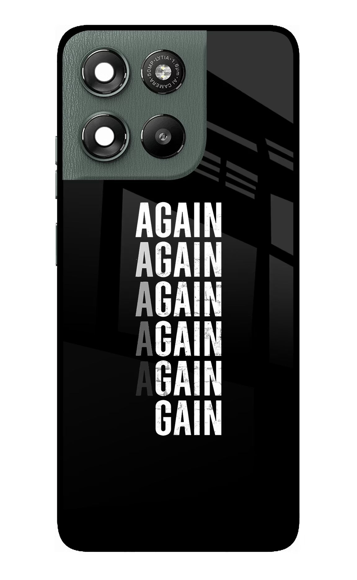 Again Again Gain Moto G67 Power 5G Glass Case Back Cover by Casekaro
