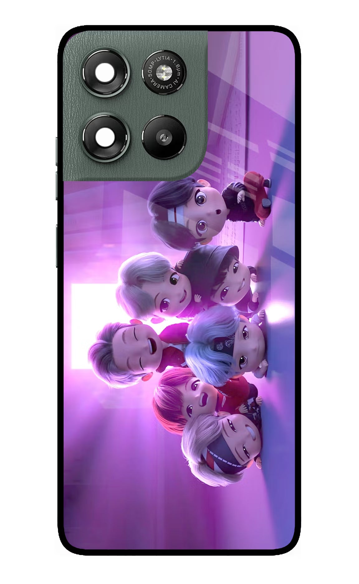 BTS Chibi Moto G67 Power 5G Glass Case