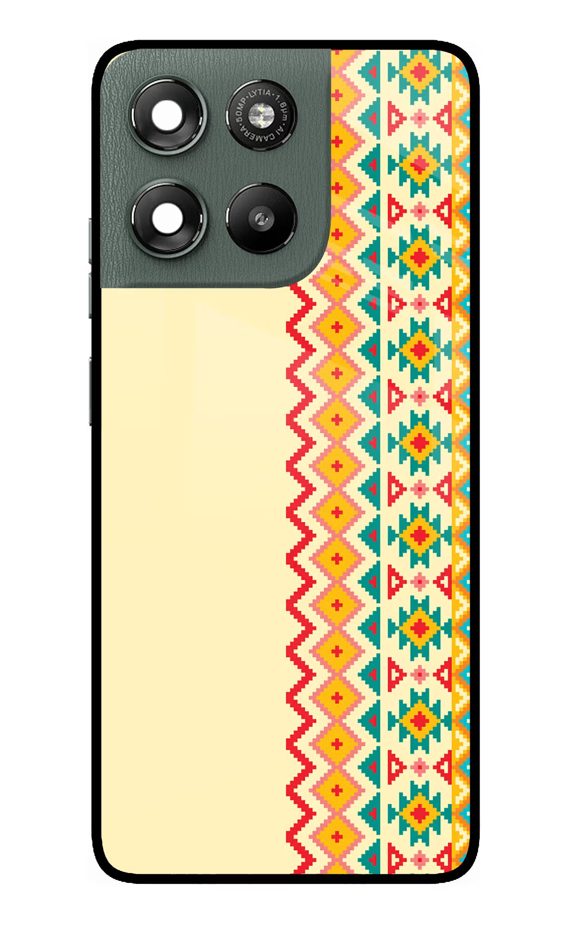 Ethnic Seamless Moto G67 Power 5G Glass Case Back Cover by Casekaro