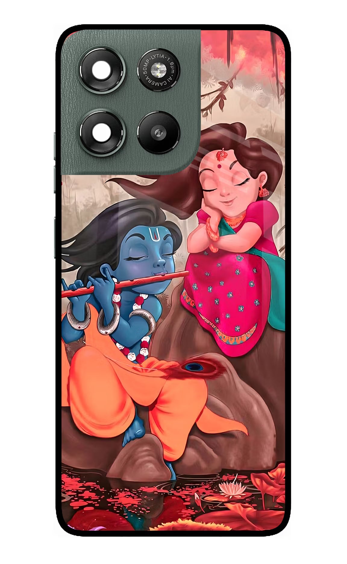 Radhe Krishna Moto G67 Power 5G Glass Case Back Cover by Casekaro
