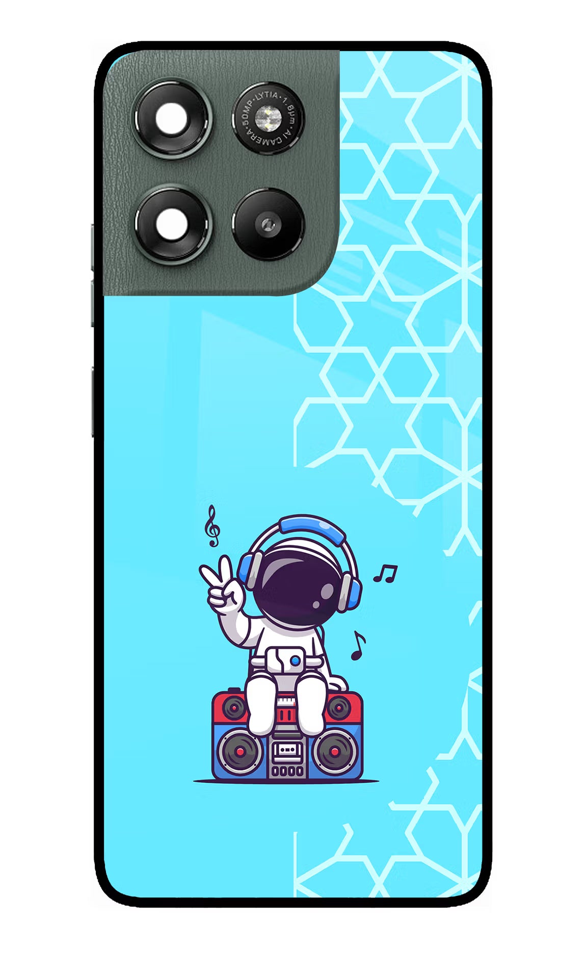 Cute Astronaut Chilling Moto G67 Power 5G Glass Case