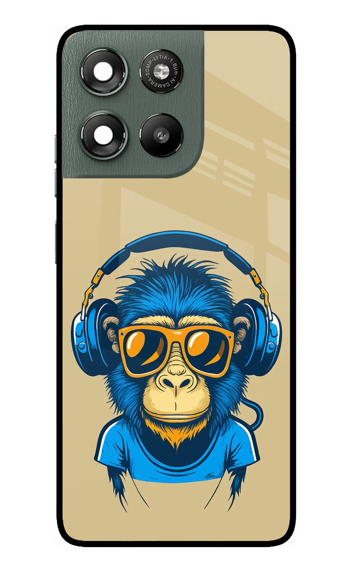 Monkey Headphone Moto G67 Power 5G Glass Case Back Cover by Casekaro