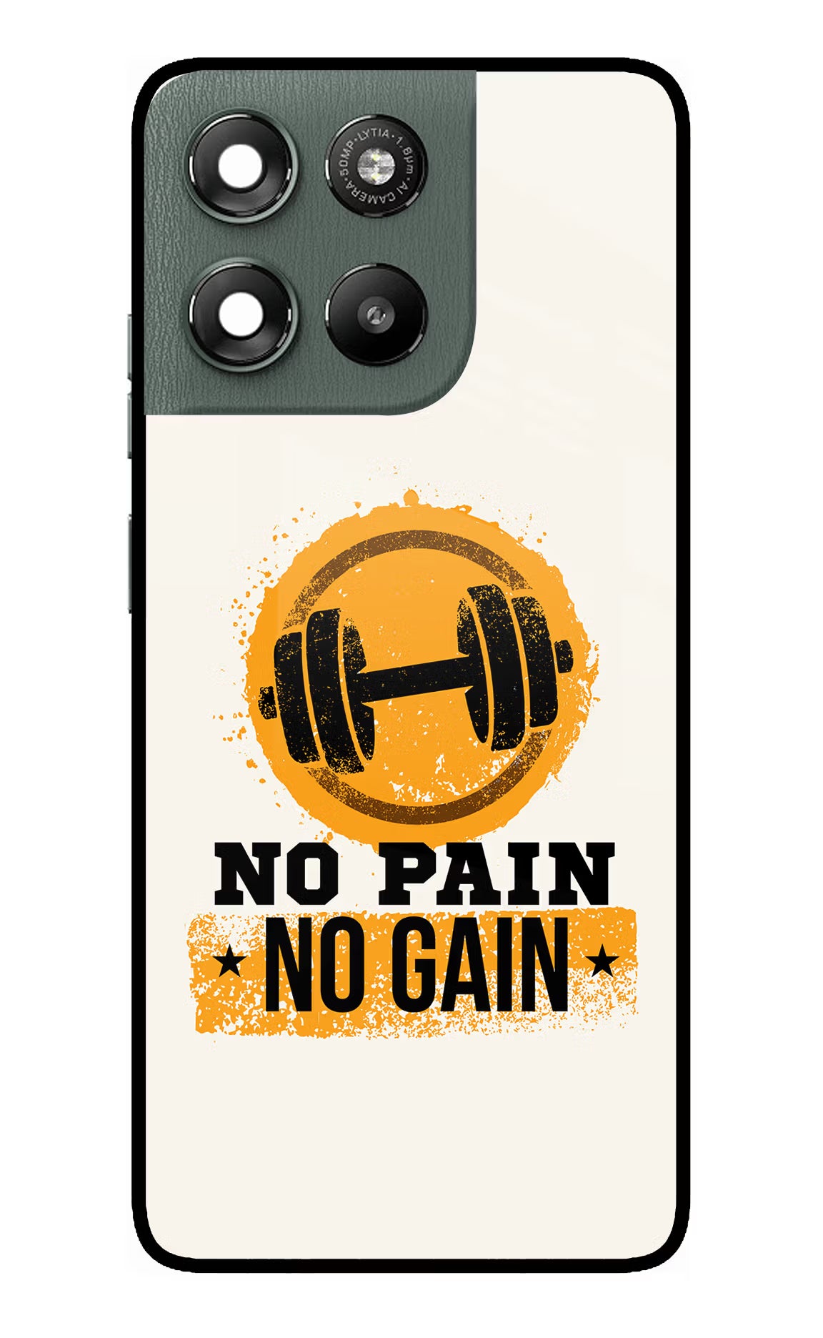 No Pain No Gain Moto G67 Power 5G Glass Case Back Cover by Casekaro